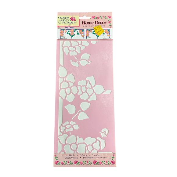 90s Vintage- Stencil Magic By Delta- Wild Roses Trim  No. 95 165 0012 NWT - Picture 1 of 5